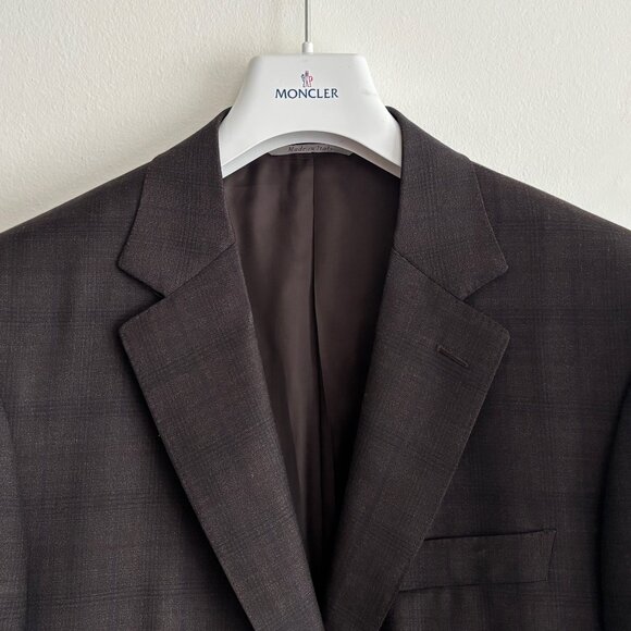 $1800 Canali Brown Check Wool Sport Coat / Blazer Surgeon’s Cuffs- 42 - Picture 2 of 12
